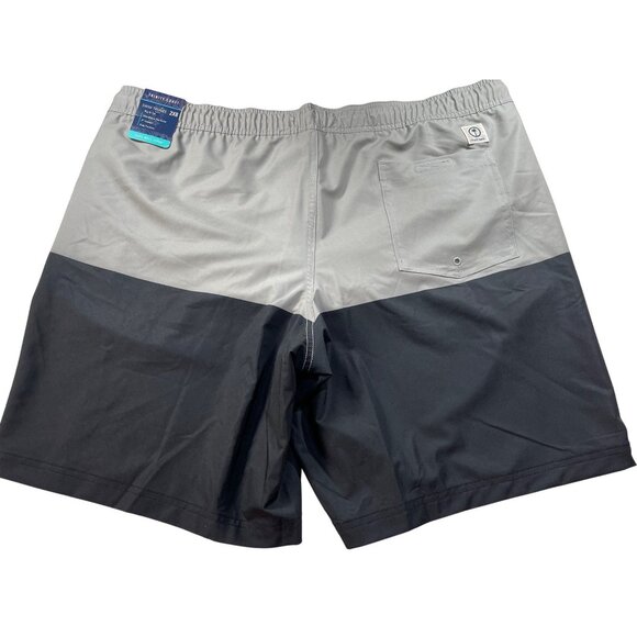 Trinity Coast Size 2XB Swim Trunks color block gray and black 9" Inseam Elastic - Picture 2 of 12